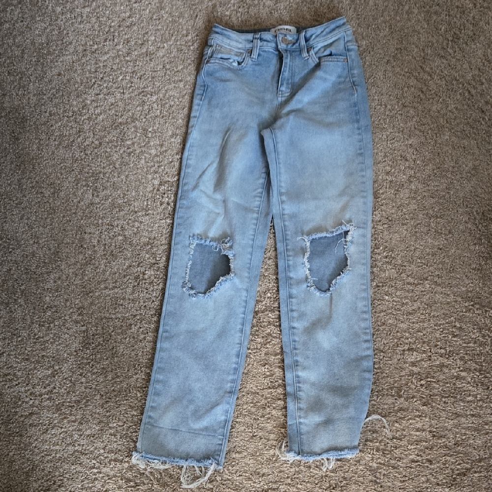 RSQ Light Blue Distressed Straight Leg Jeans